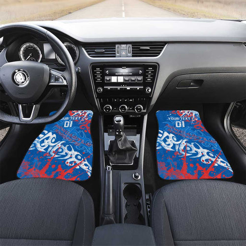 Personalized Newcastle Knights Rugby Car Mats Urban Street Graffiti Style - Distressed Splatter Elements