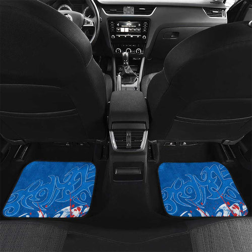 Personalized Newcastle Knights Rugby Car Mats Urban Street Graffiti Style - Distressed Splatter Elements