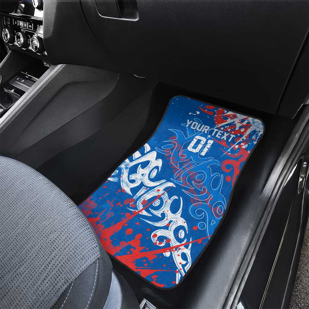 Personalized Newcastle Knights Rugby Car Mats Urban Street Graffiti Style - Distressed Splatter Elements