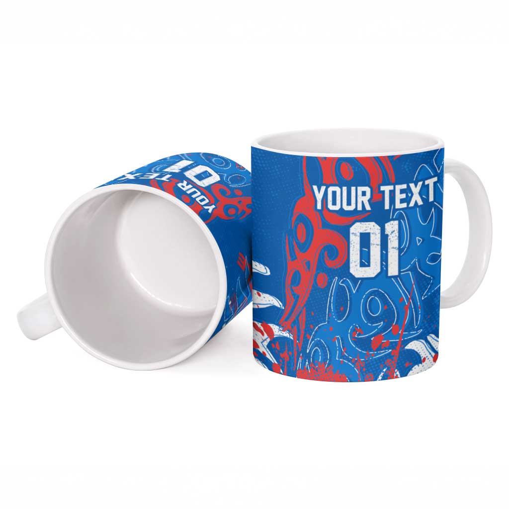 Personalized Newcastle Knights Rugby Ceramic Mug Urban Street Graffiti Style - Distressed Splatter Elements