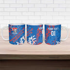 Personalized Newcastle Knights Rugby Ceramic Mug Urban Street Graffiti Style - Distressed Splatter Elements