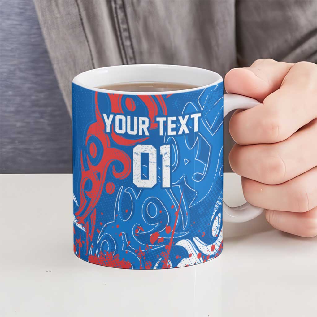 Personalized Newcastle Knights Rugby Ceramic Mug Urban Street Graffiti Style - Distressed Splatter Elements