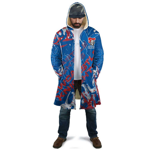 Personalized Newcastle Knights Rugby Cloak Urban Street Graffiti Style - Distressed Splatter Elements