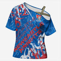 Personalized Newcastle Knights Rugby Cross Shoulder Shirt Urban Street Graffiti Style - Distressed Splatter Elements