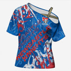 Personalized Newcastle Knights Rugby Cross Shoulder Shirt Urban Street Graffiti Style - Distressed Splatter Elements