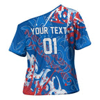 Personalized Newcastle Knights Rugby Cross Shoulder Shirt Urban Street Graffiti Style - Distressed Splatter Elements