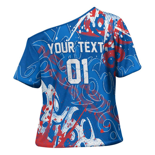 Personalized Newcastle Knights Rugby Cross Shoulder Shirt Urban Street Graffiti Style - Distressed Splatter Elements