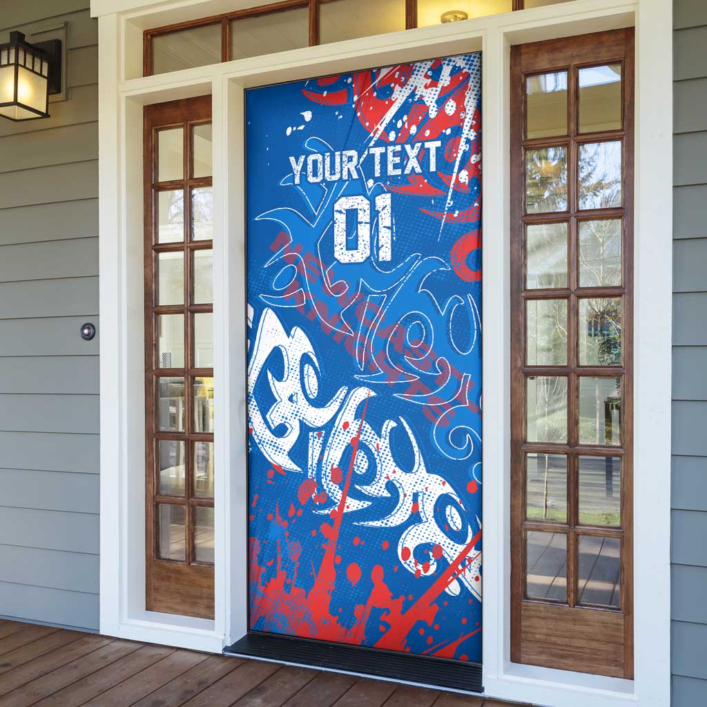 Personalized Newcastle Knights Rugby Door Cover Urban Street Graffiti Style - Distressed Splatter Elements