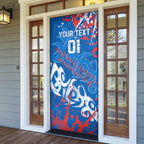 Personalized Newcastle Knights Rugby Door Cover Urban Street Graffiti Style - Distressed Splatter Elements