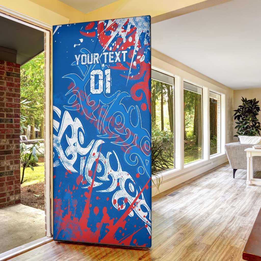 Personalized Newcastle Knights Rugby Door Cover Urban Street Graffiti Style - Distressed Splatter Elements