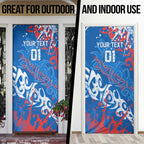 Personalized Newcastle Knights Rugby Door Cover Urban Street Graffiti Style - Distressed Splatter Elements