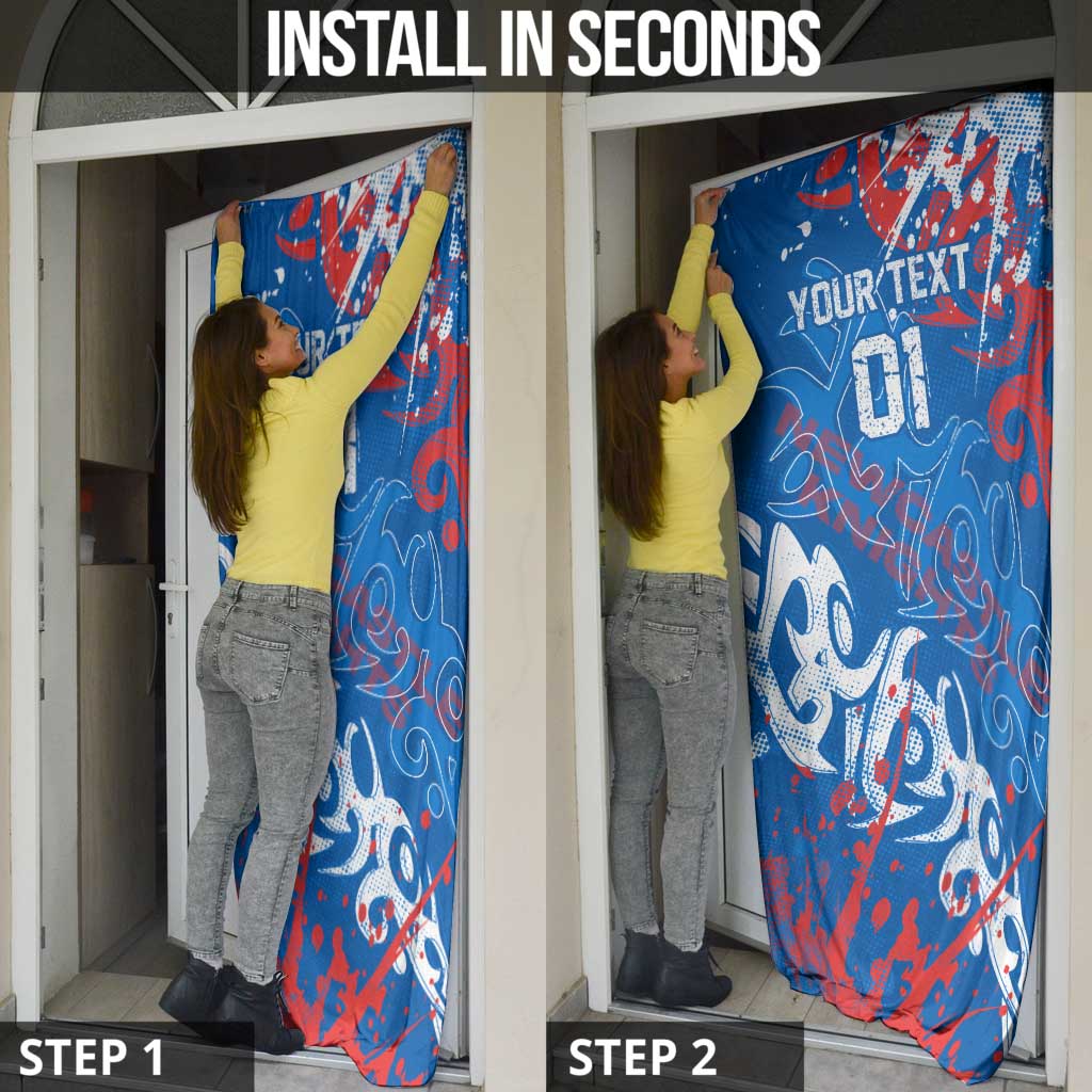 Personalized Newcastle Knights Rugby Door Cover Urban Street Graffiti Style - Distressed Splatter Elements