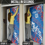 Personalized Newcastle Knights Rugby Door Cover Urban Street Graffiti Style - Distressed Splatter Elements