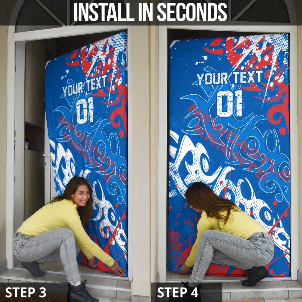 Personalized Newcastle Knights Rugby Door Cover Urban Street Graffiti Style - Distressed Splatter Elements