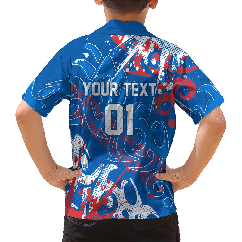 Personalized Newcastle Knights Rugby Family Matching Off Shoulder Maxi Dress and Hawaiian Shirt Urban Street Graffiti Style - Distressed Splatter Elements