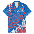 Personalized Newcastle Knights Rugby Family Matching Short Sleeve Bodycon Dress and Hawaiian Shirt Urban Street Graffiti Style - Distressed Splatter Elements