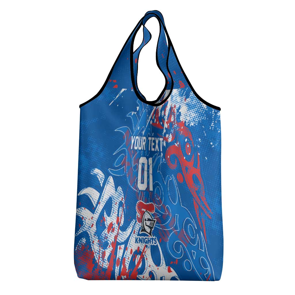 Personalized Newcastle Knights Rugby Grocery Bag Urban Street Graffiti Style - Distressed Splatter Elements