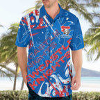 Personalized Newcastle Knights Rugby Hawaiian Shirt Urban Street Graffiti Style - Distressed Splatter Elements