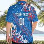 Personalized Newcastle Knights Rugby Hawaiian Shirt Urban Street Graffiti Style - Distressed Splatter Elements