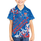 Personalized Newcastle Knights Rugby Hawaiian Shirt Urban Street Graffiti Style - Distressed Splatter Elements