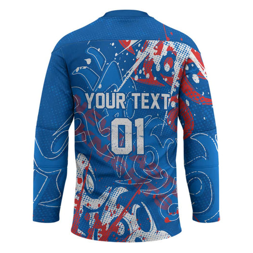 Personalized Newcastle Knights Rugby Hockey Jersey Urban Street Graffiti Style - Distressed Splatter Elements