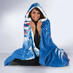 Personalized Newcastle Knights Rugby Hooded Blanket Urban Street Graffiti Style - Distressed Splatter Elements