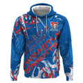 Personalized Newcastle Knights Rugby Hoodie Urban Street Graffiti Style - Distressed Splatter Elements
