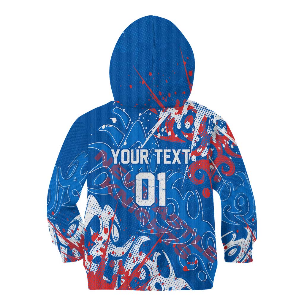Personalized Newcastle Knights Rugby Kid Hoodie Urban Street Graffiti Style - Distressed Splatter Elements