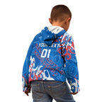Personalized Newcastle Knights Rugby Kid Hoodie Urban Street Graffiti Style - Distressed Splatter Elements
