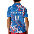 Personalized Newcastle Knights Rugby Kid Polo Shirt Urban Street Graffiti Style - Distressed Splatter Elements