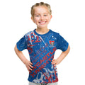 Personalized Newcastle Knights Rugby Kid T Shirt Urban Street Graffiti Style - Distressed Splatter Elements
