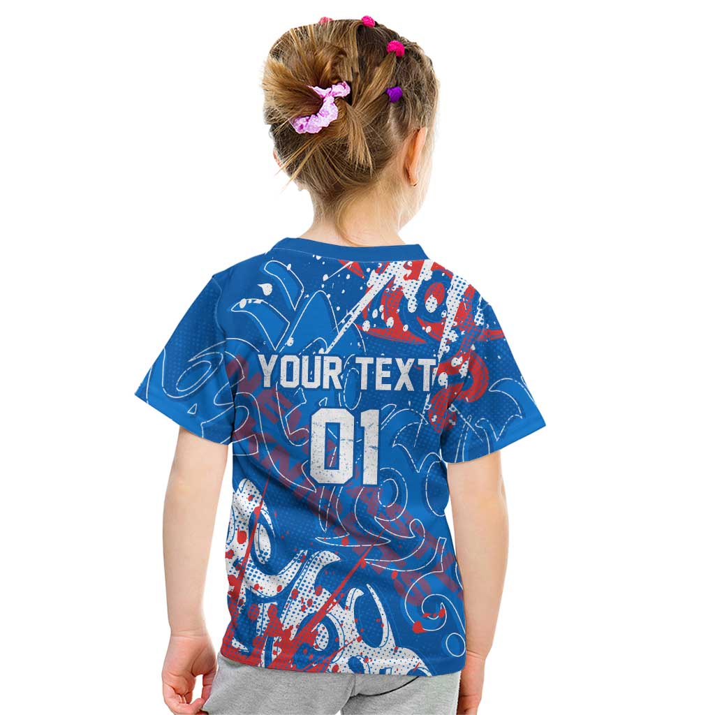 Personalized Newcastle Knights Rugby Kid T Shirt Urban Street Graffiti Style - Distressed Splatter Elements
