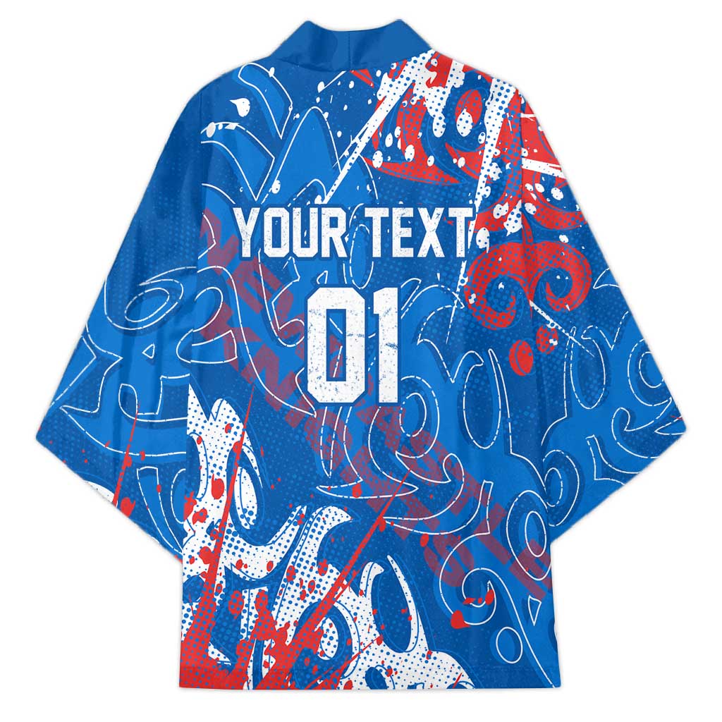 Personalized Newcastle Knights Rugby Kimono Urban Street Graffiti Style - Distressed Splatter Elements