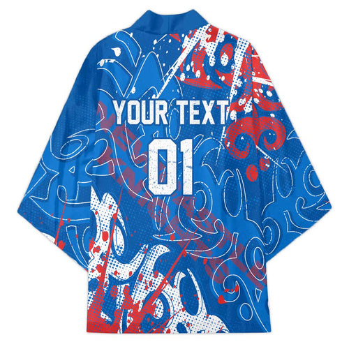 Personalized Newcastle Knights Rugby Kimono Urban Street Graffiti Style - Distressed Splatter Elements