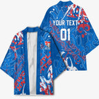 Personalized Newcastle Knights Rugby Kimono Urban Street Graffiti Style - Distressed Splatter Elements