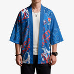 Personalized Newcastle Knights Rugby Kimono Urban Street Graffiti Style - Distressed Splatter Elements