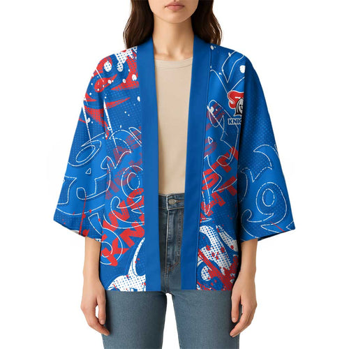 Personalized Newcastle Knights Rugby Kimono Urban Street Graffiti Style - Distressed Splatter Elements