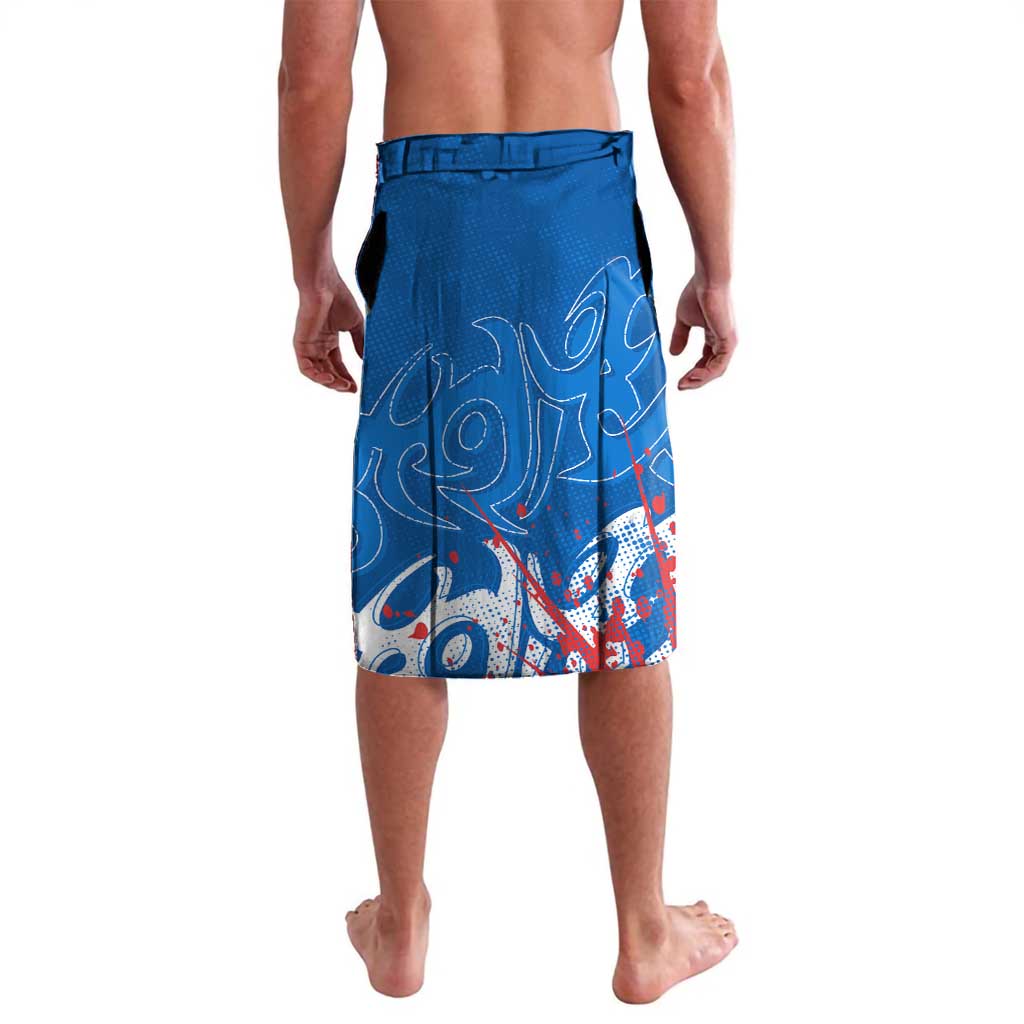 Personalized Newcastle Knights Rugby Lavalava Urban Street Graffiti Style - Distressed Splatter Elements