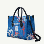 Personalized Newcastle Knights Rugby Leather Bag Urban Street Graffiti Style - Distressed Splatter Elements