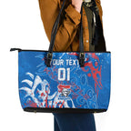 Personalized Newcastle Knights Rugby Leather Tote Bag Urban Street Graffiti Style - Distressed Splatter Elements