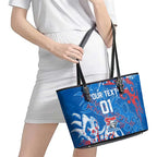 Personalized Newcastle Knights Rugby Leather Tote Bag Urban Street Graffiti Style - Distressed Splatter Elements