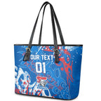 Personalized Newcastle Knights Rugby Leather Tote Bag Urban Street Graffiti Style - Distressed Splatter Elements