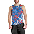 Personalized Newcastle Knights Rugby Men Tank Top Urban Street Graffiti Style - Distressed Splatter Elements