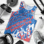 Personalized Newcastle Knights Rugby Men Tank Top Urban Street Graffiti Style - Distressed Splatter Elements