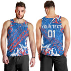 Personalized Newcastle Knights Rugby Men Tank Top Urban Street Graffiti Style - Distressed Splatter Elements