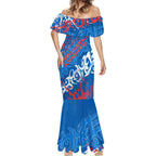 Personalized Newcastle Knights Rugby Mermaid Dress Urban Street Graffiti Style - Distressed Splatter Elements