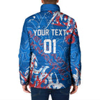 Personalized Newcastle Knights Rugby Padded Jacket Urban Street Graffiti Style - Distressed Splatter Elements