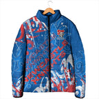 Personalized Newcastle Knights Rugby Padded Jacket Urban Street Graffiti Style - Distressed Splatter Elements