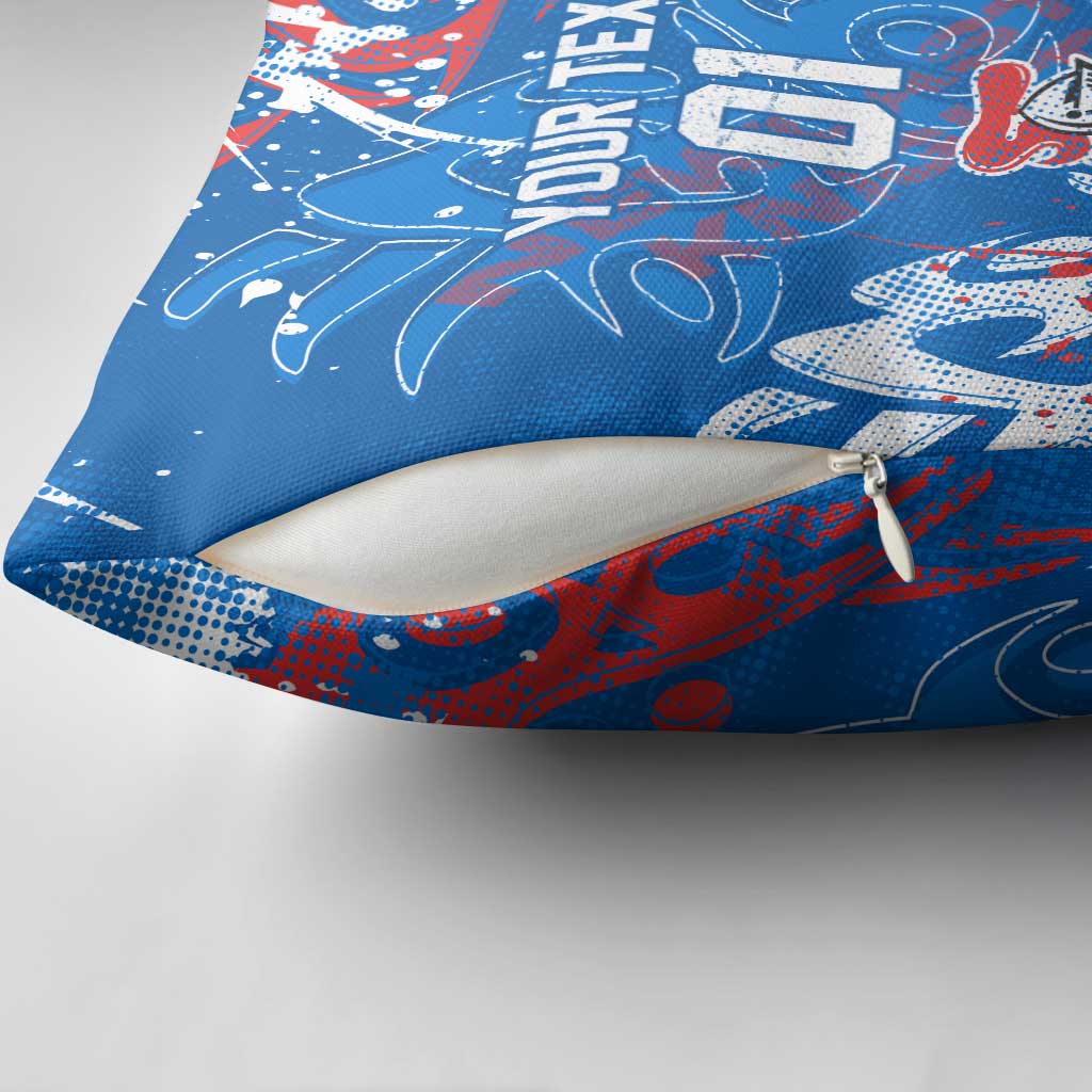 Personalized Newcastle Knights Rugby Pillow Cover Urban Street Graffiti Style - Distressed Splatter Elements