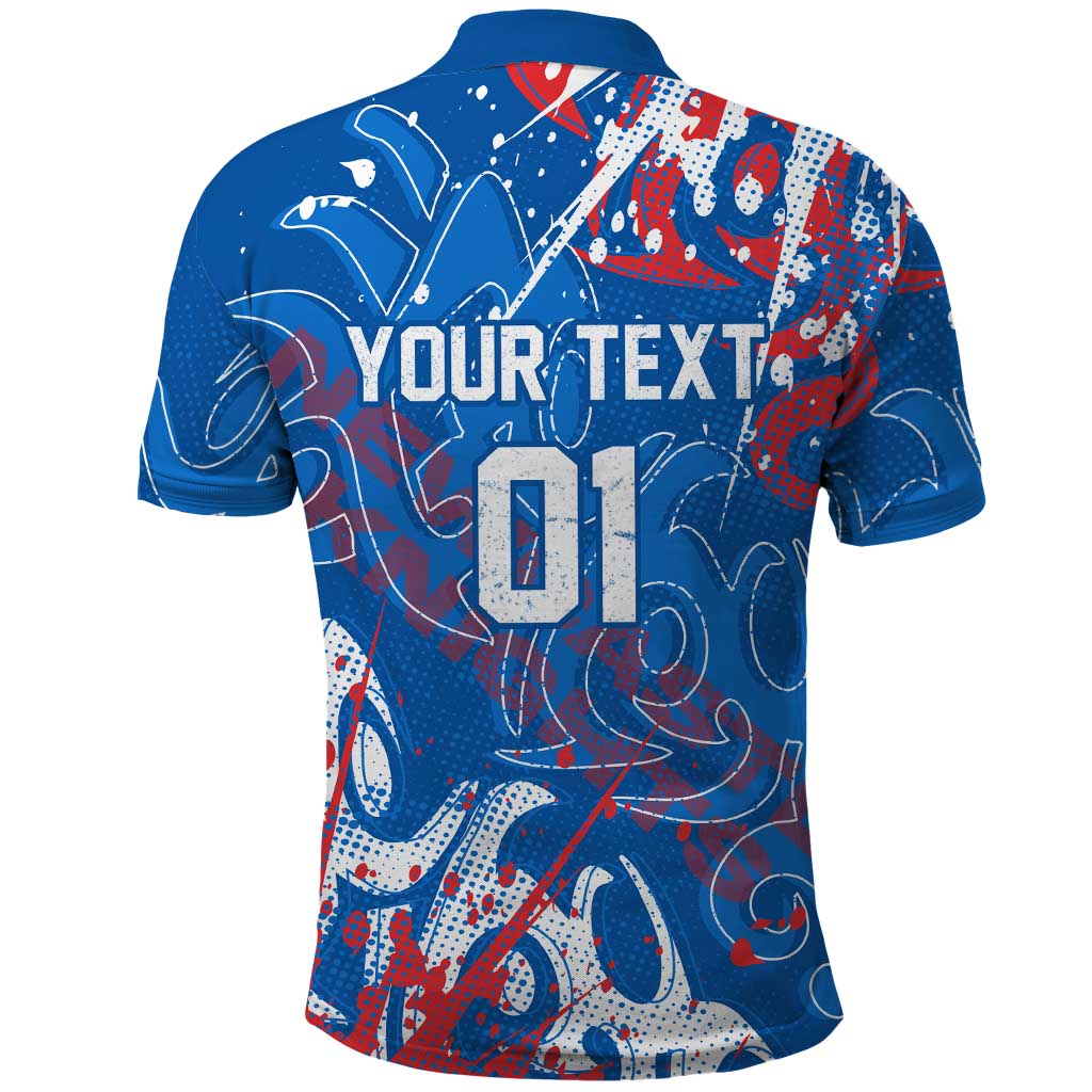Personalized Newcastle Knights Rugby Polo Shirt Urban Street Graffiti Style - Distressed Splatter Elements